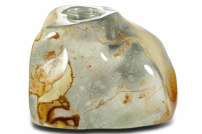 Polished Polychrome Jasper Candle Holder - Madagascar #362003